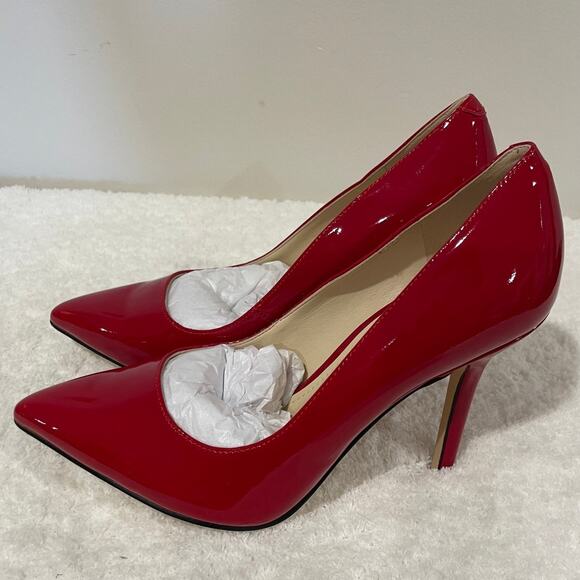NEW Nine West Fresh Patent Leather Pointed Toe Stilettos Pump Red Women's 5.5M - Picture 5 of 8
